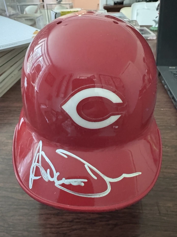 Adam Dunn Signed Reds Mini Helmet Topps Reserve 2002 JSA Authenticated - Image 2 of 3