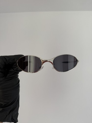 #ad Oakley Square Wire 1.0 Black Cat eye Sunglasses Sliver Frame Black Lenses $115.00