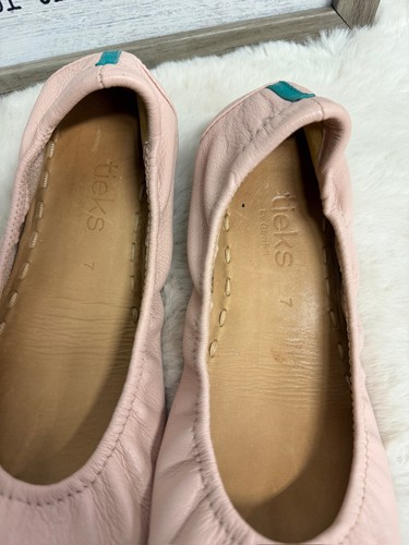 Corbatas planas de ballet de cuero rosa rubor sin cordones para mujer talla 7 - Imagen 10 de 13