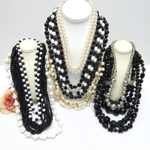VINTAGE TO NOW COSTUME CRAFT BEADED NECKLACE LOT FASHION JEWELRY LOT