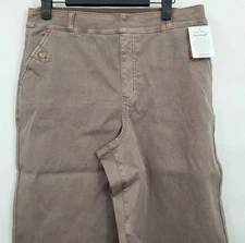 SPANX Stretch Twill Pull On Cropped Wide Leg Pants Women Size XL Stretch