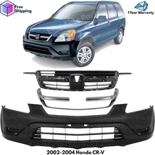 Front Bumper Cover & Grille Assembly Kit For 2002-2004 Honda CR-V