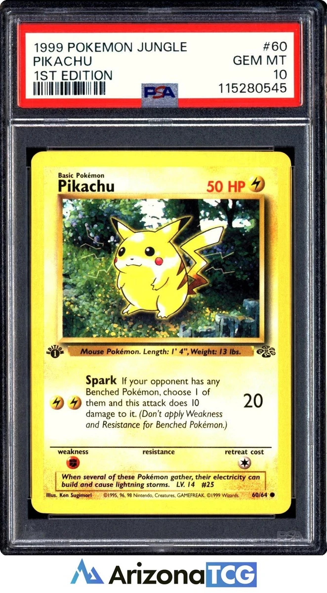 Pikachu Pokémon TCG Grade 10 Jungle Individual Collectible Card