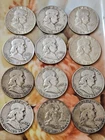 Lot of 12 Franklin Half Dollars Denver 1952,53,57 (Buyer takes All)