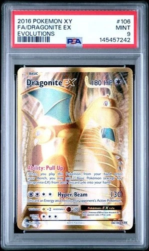 2016 Pokemon XY Evolutions #106 Dragonite EX Full Art PSA 9 Mint