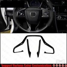 For Honda Civic 10th 2016-21 Bright Black Steering Wheel Horn Button Panel Trim