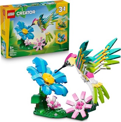 LEGO Creator 3in1 Kolibri Set Schmetterling Fisch 312 Teile Geschenk 31384