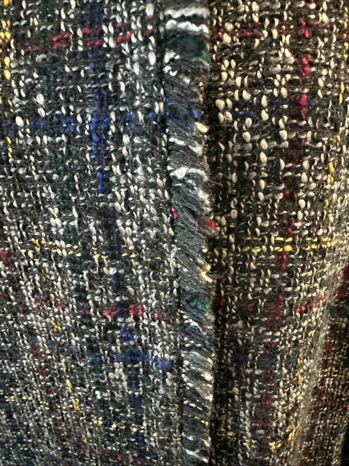 Blazer/abrigo midi de tweed J. McLaughlin con detalles de flecos talla L Foto 3 de 4