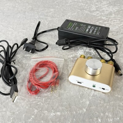 Nobsound NS-01G Pro Gold Bluetooth Mini Amplifier w/OEM PSU USB AUX Tested