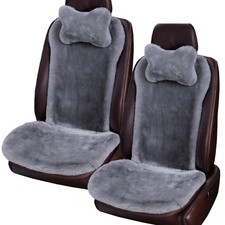 Shearling Sheepskin Car Seat Cover 2 Pack Fluffy Genuine Wool Auto Seat Covers F