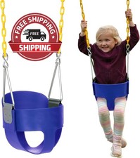 Asiento De Columpio De Cubo Completo Para Ni os Peque os Con Cadenas Azul NEW US