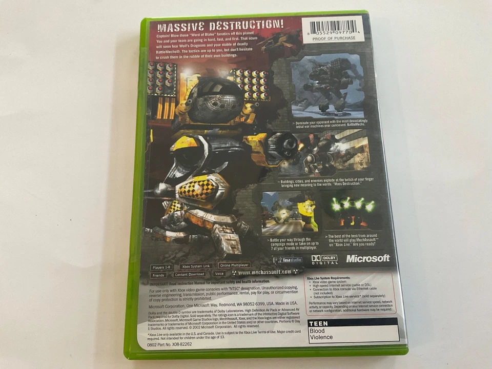 MechAssault -RARE PROMO NOT FOR RESALE (MICROSOFT Xbox, 2002) SEALED & FAST SHIP - Image 2 of 4
