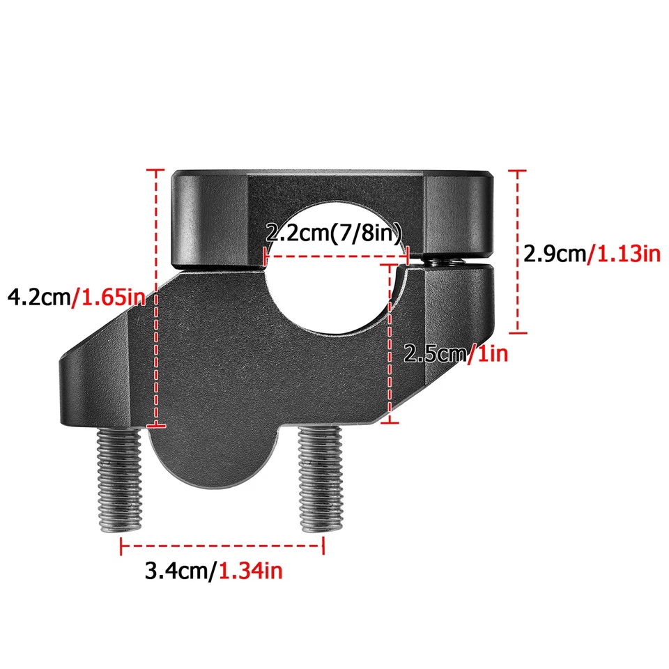 7/8" 22mm Handlebar Bar Riser Clamp Mount Kit For SUZUKI DR250 DR-Z 400 125 110 - Image 3 of 4