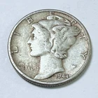 1944 Mercury Dime 10C 90% Silver Liberty Winged Cap Design #5843