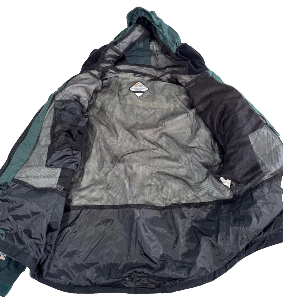 Lowe Alpine Triple Point Impermeable Capucha Abrigo de Lluvia Chaqueta Verde Para Hombre Mediano Foto 4 de 4