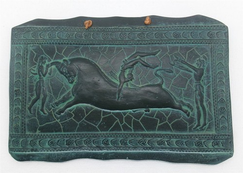 Knossos Leaping Bull Wall Plaque Crete Greek Minoan 9 x 6" Ceramic