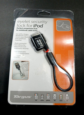 NIB Targus Eyelet Security Lock For iPod & Notebook 