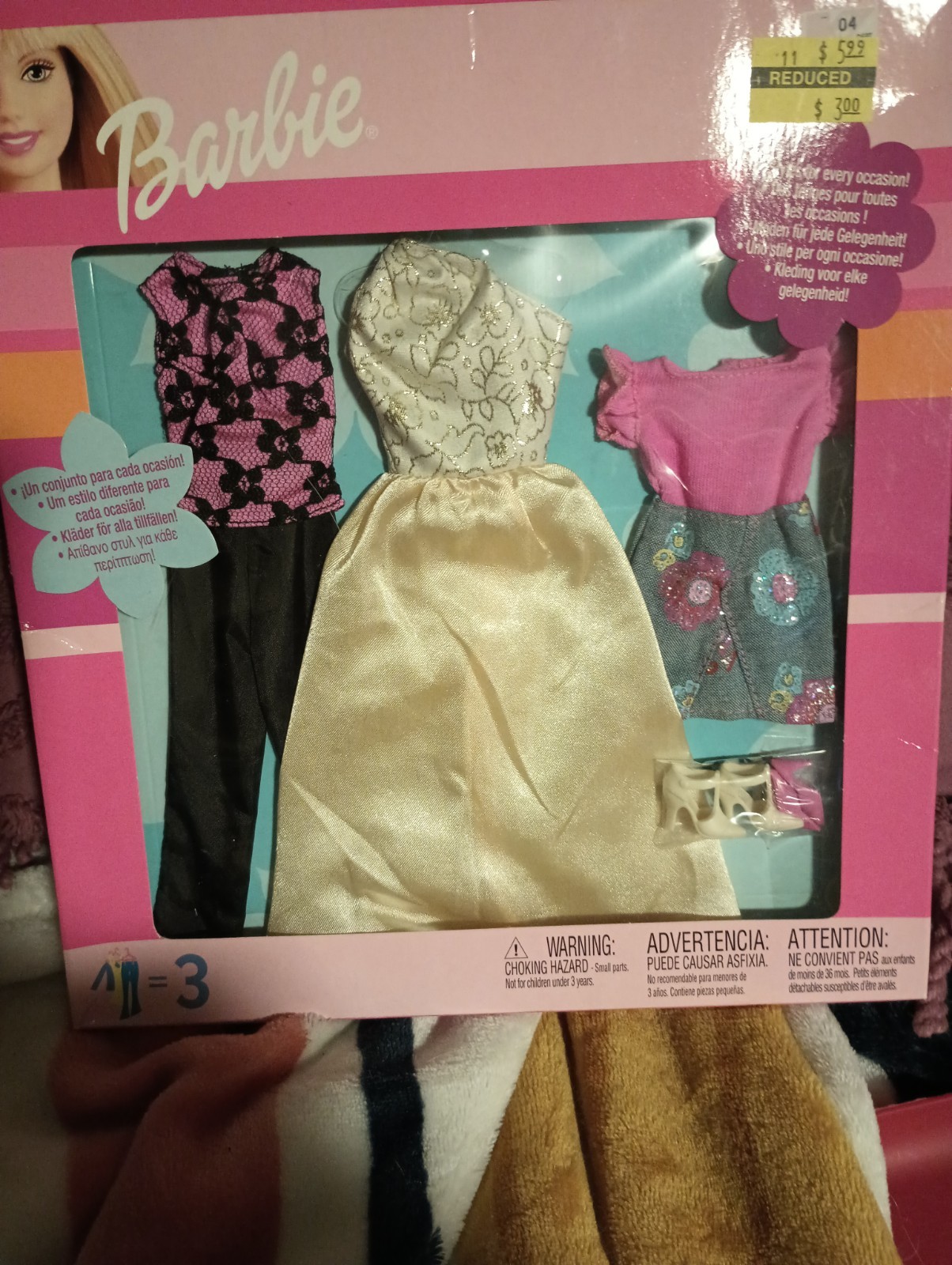  Rare set. Vintage Barbie 3 Fashion Gift Pack Mattel 2002  NIP