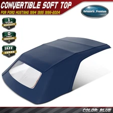 Blue Convertible Soft Top with Glass Window for Ford Mustang 1994 1995 1996-2004