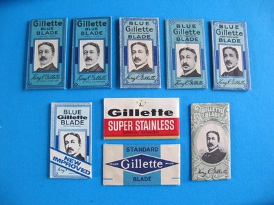 9 Gillette Single vintage Razor Blades 7 different variations of Gillette Origin