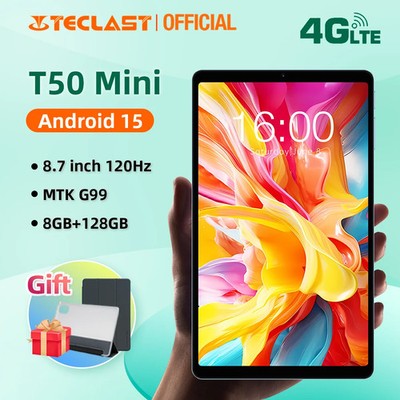 Teclast T50 Mini Android 15 Tablet 8.7'' 120Hz Octa-Core 128GB Dual 4G LTE GPS
