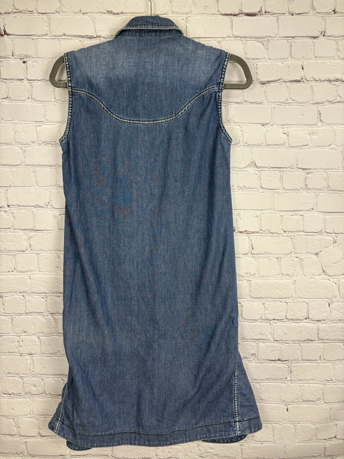 Abito senza maniche KENZO con colletto donna indaco denim e volant 34