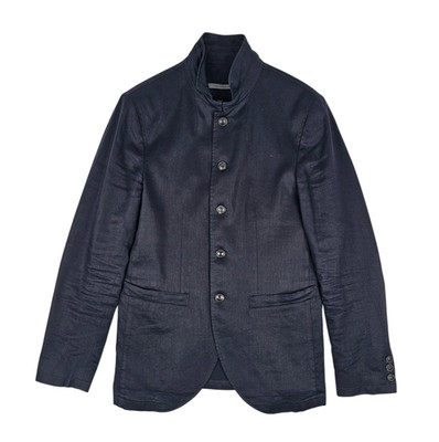 John Varvatos Herren Sakko Navy Leinen Baumwolle Twill Größe IT 46