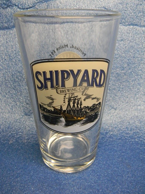MINT N.O.S. SWEET RARE SHIPYARD NAUTICAL SAILBOAT BOAT BEER PINT GLASS MAINE
