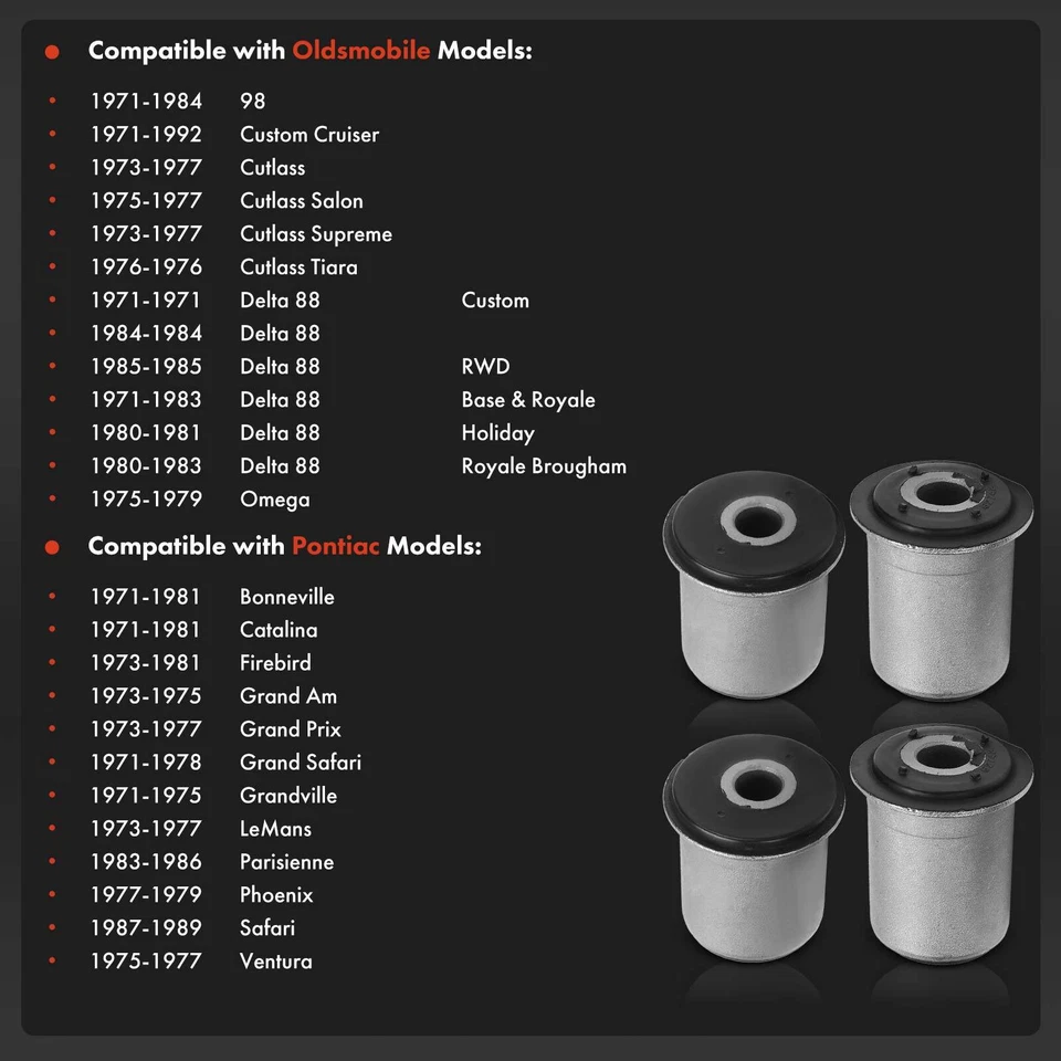 4x Front Lower Control Arm Bushing for Buick Regal Olds 98 Cadillac GMC Pontiac - Image 4 of 4