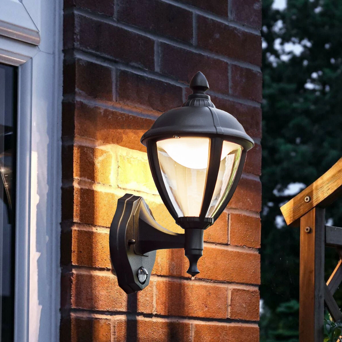 Black lantern exterior online light