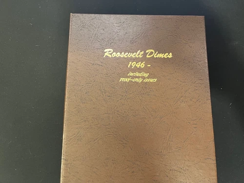 Roosevelt Dimes 1946-2022 with Proofs in Dansco Album 8125 (249) Coins Silver
