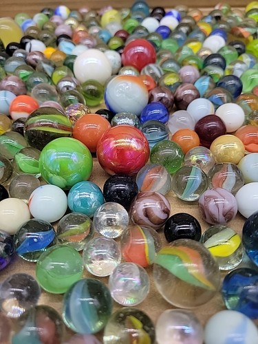 5lbs 8oz Marbles Lot Toy Glass Estate Find Vintage 008