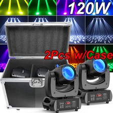 2Pcs LED 120W RGBW Beam 18Prism Moving Head Stage Light DJ Disco Bar w/Case