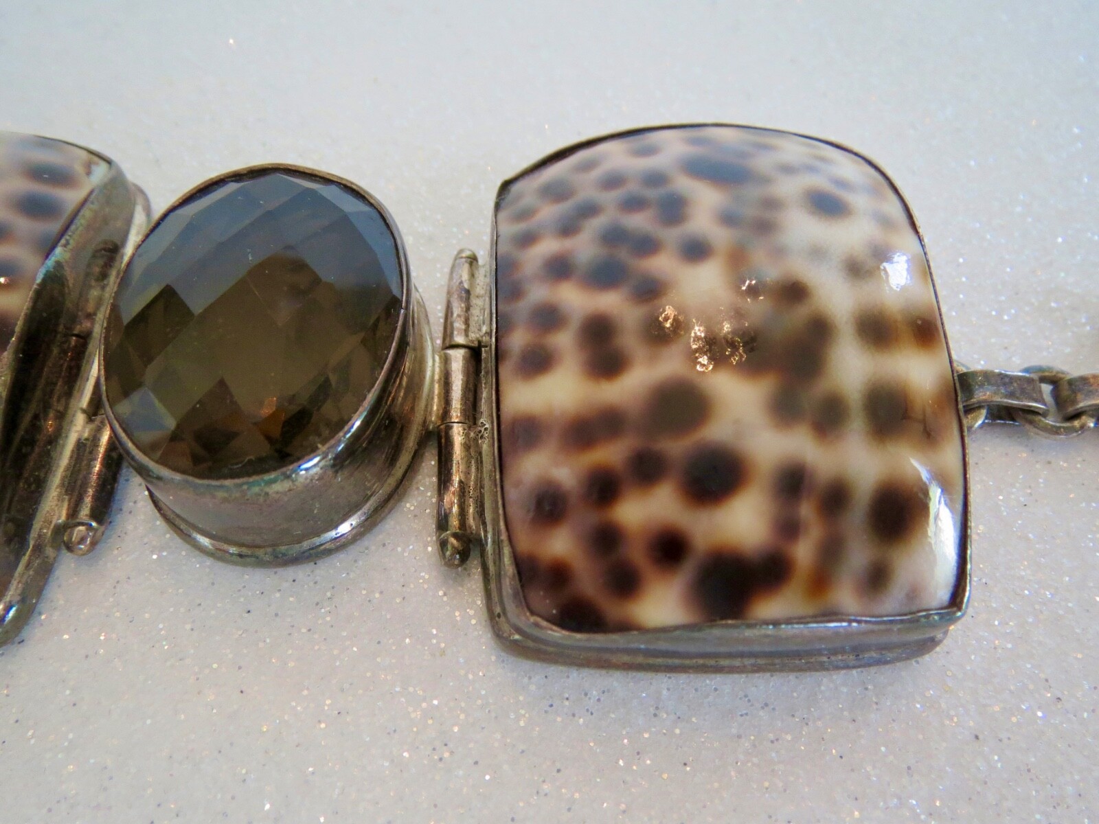Large Statement STERLING SILVER Tortoise & Smokey… - image 4