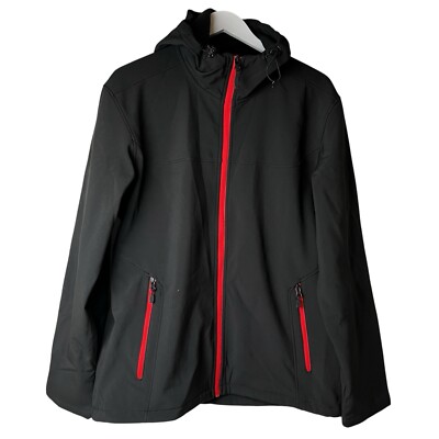 Stormtech Mens Jacket Full Zip Orbiter Softshell Hoodie Black SZ L Cenex KSH-1