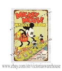 decorative garage doors 1934 MICKEY MOUSE WADDLE BOOK COVER metal tin sign