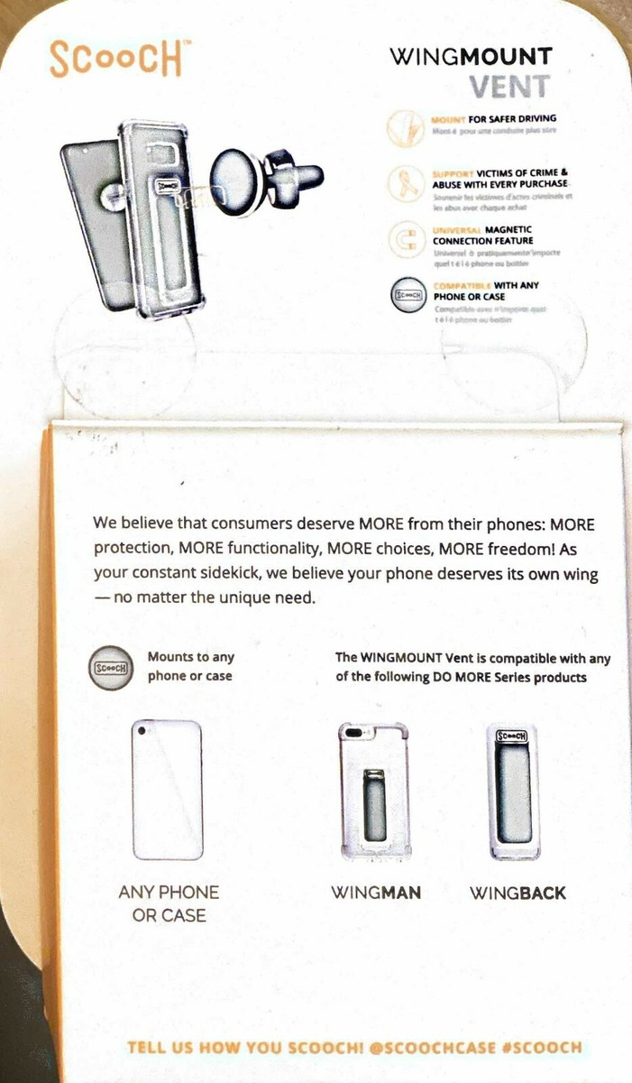 NEW Scooch Universal Wingmount Vent Smartphone Holder