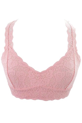 Floral Lace Raceback Soft Bra with Mesh Lined BRALETTE Sexy Lace Top - Picture 10 of 33