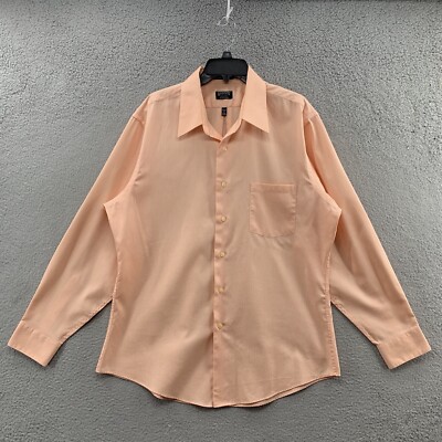 Arrow USA 1851 Classic Fit XL Neck 17 Wrinkle Free Dress Shirt Sienna Coral