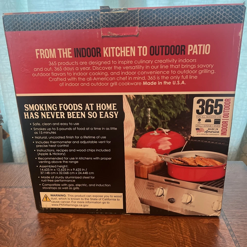 Hervidor de agua Nordic Ware ahumador y tostador de madera rojo hecho en EE. UU. NUEVO Foto 2 de 4