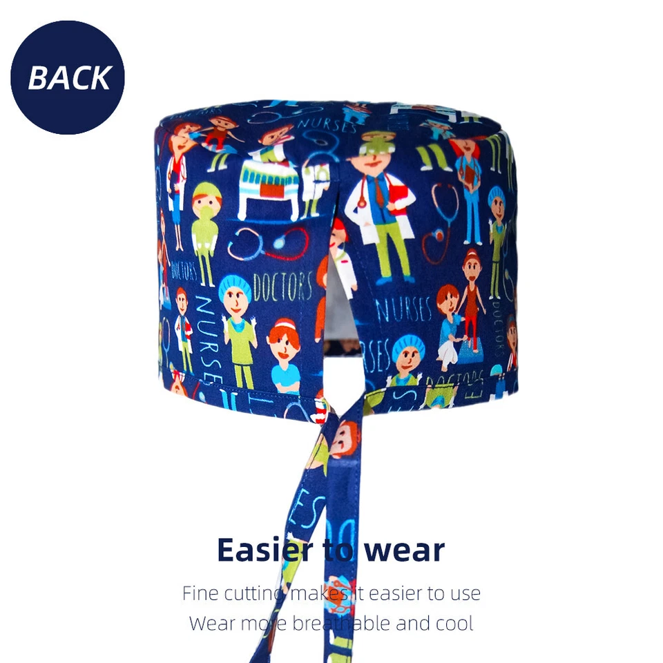 Women's surgeon cap organs printed hospital operating room medical scrub hat - Image 4 of 4