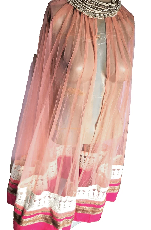 Hecho a mano ÚNICO Brebitz Festival Boda Chal Tul Cuentas Bordado Talla Única Foto 2 de 4