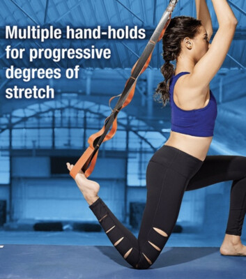 SPRI STRETCH STRAP and EXERCISE GUIDE-Targets arms, legs, back and more mobility