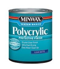 Minwax 222224444 Polycrylic Protective Finish, Matte, Liquid, 0.5 pt