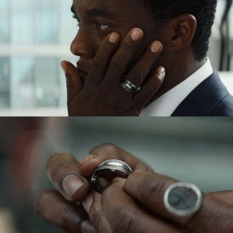 Anillo Pantera Negra Rey T’Challa en plata 925 Wakanda Chadwick Boseman Lover Foto 3 de 4
