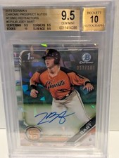 2019 Bowman Chrome Prospect ATOMIC 1st AUTO Joey Bart #'d 057/100 - BGS 9.5/10!