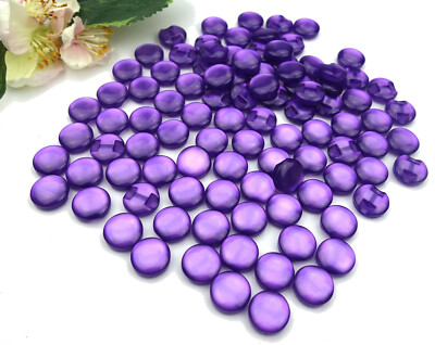 5 Steg Ösen Knöpfe Tigerauge rund 12mm lila Kunststoff  Öse Ösenknöpfe violett