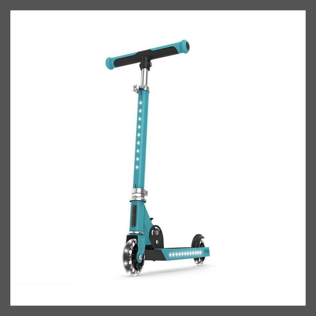 Jetson Kids Kick Scooter Adjustable LED Lights Folding Beginner Teal Jupiter 2.0