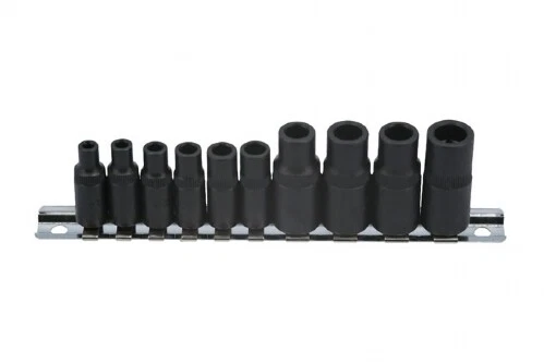10 Piece Tool Tap Socket Set Holder Rethreading Square Sockets 1 4 3 8 Drive