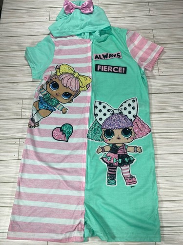 LOL. Surprise! Knee Length Dorm Nightgown Short Sleeve with hood Size L (10/12) - Picture 4 of 7